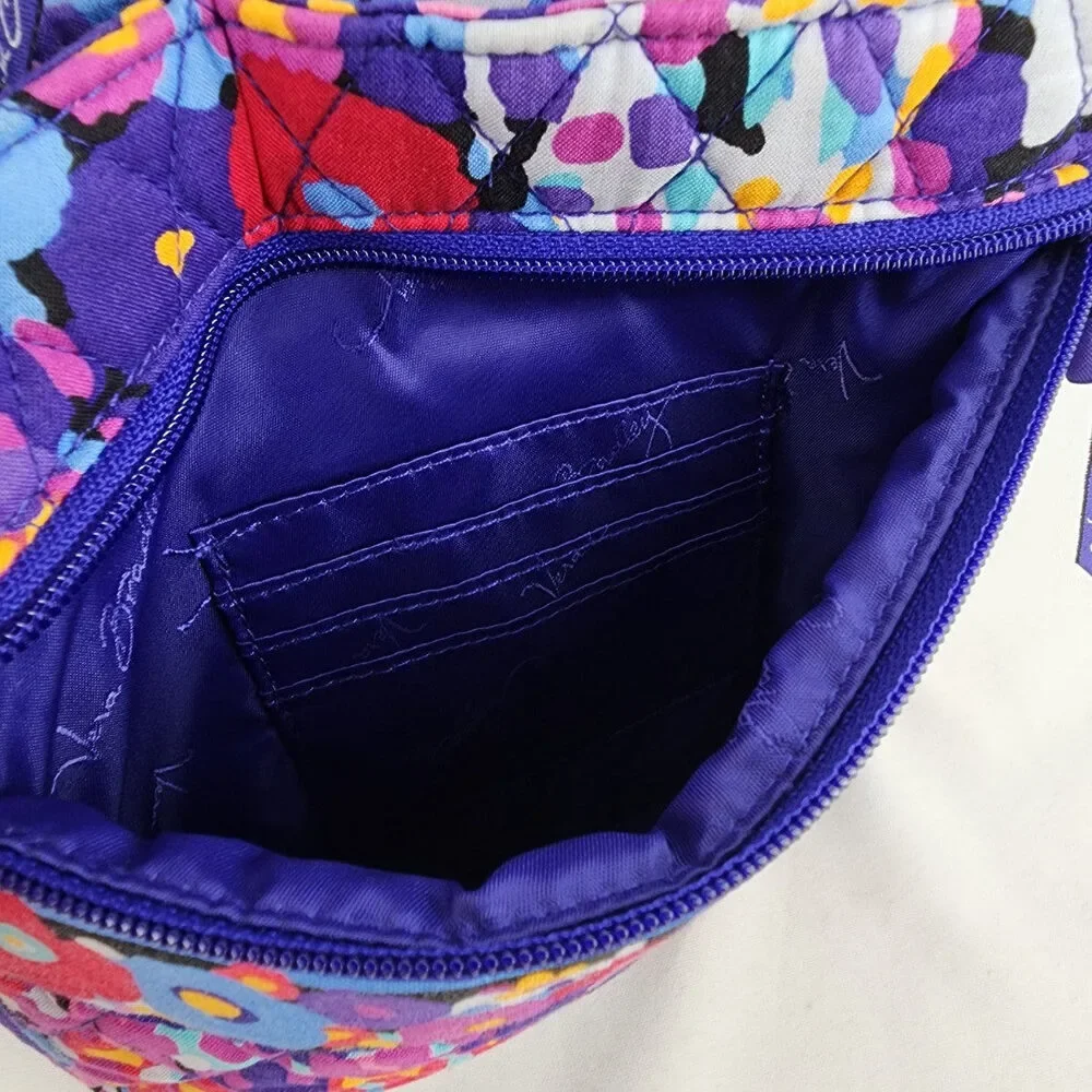 Vera Bradley Blue Floral Quilted Crossbody Purse - Picture 6 of 9
